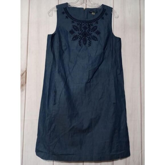 Tommy‎ Hilfiger Dress Ladies 8 Blue Chambray Denim - Picture 1 of 8